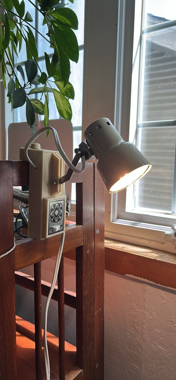 Vintage Metal MCM Reading Lamp with Adjustable Hook